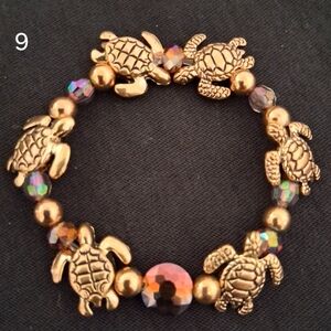 Gold Turtle Charm Bracelet